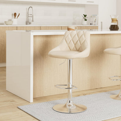 CLP Barhocker Lazio 2er Set Kunstlederbezug – Creme