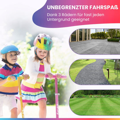 Fun Pro ONE Roller, der Sichere Premium Roller Kinder ab 3 Jahre, LED Räder, faltbar, ab Kleinkind Junge Mädchen, Kinderroller, 3 4 5 6 Jahre