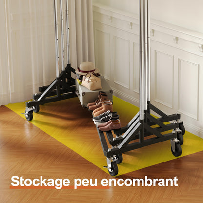 HOKEEPER Kommerzieller Kleiderständer Z-Ständer auf Rollen - 182 kg