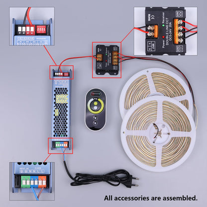 BENLUN 24V CCT COB LED Streifen Dimmbar 20M - 2700K-6500K weiss