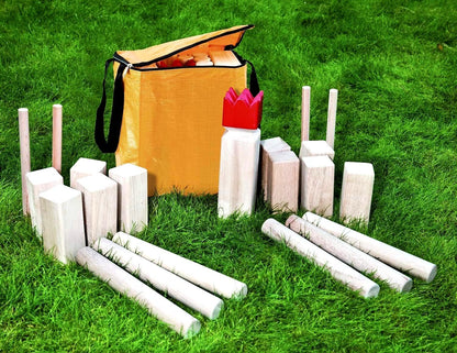 Carromco Wikingerschach Original Kubb Set aus Gummibaumholz