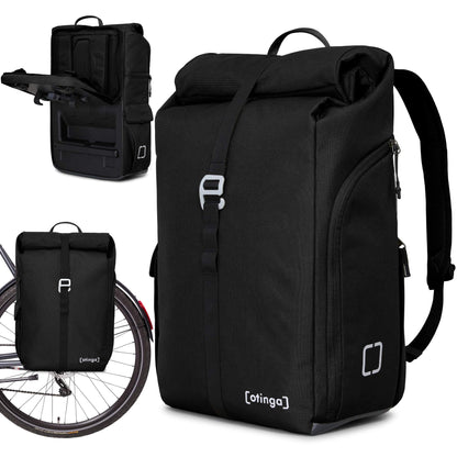 otinga® Flip V3 Fahrradtasche Rucksack [34L Volumen] für jeden Gepäckträger I Stylische Gepäckträgertasche mit Rucksack - in 3 Sekunden umgebaut I Wasserdichter Fahrradrucksack Gepäckträger