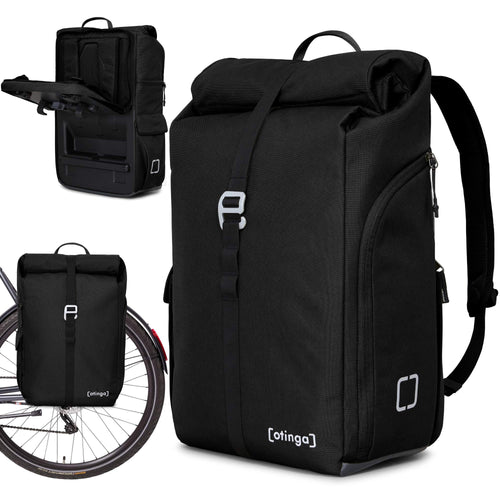 otinga® Flip V3 Fahrradtasche Rucksack [34L Volumen] für jeden Gepäckträger I Stylische Gepäckträgertasche mit Rucksack - in 3 Sekunden umgebaut I Wasserdichter Fahrradrucksack Gepäckträger