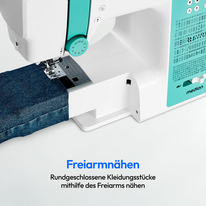 MEDION SD36 MD11881 Digitale Nähmaschine, 270 Stichmuster, türkis