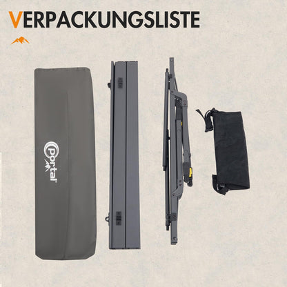 Portal Campingtisch faltbar Höhenverstellbar - 90x53cm Grau