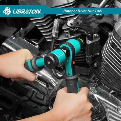 LIBRATON Nietmutternzange Set Profi – 5 Dornen, Tragebox