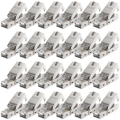 deleyCON CAT 6a RJ45 Netzwerkstecker LSA - Geschirmt, Starrkabel, 24 Stk.