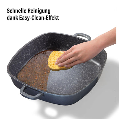 STONELINE Servierpfanne Eckig 32 cm Induktion mit Deckel Grau