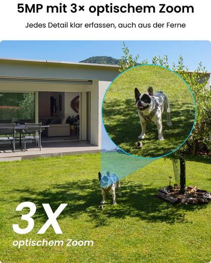 Reolink E1 Outdoor 5MP PTZ Überwachungskamera WLAN, 3X optischer Zoom