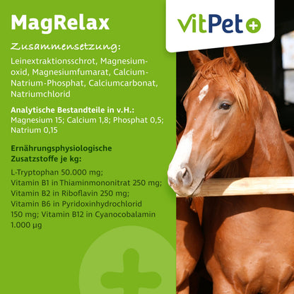 VitPet+ MagRelax Magnesium für Pferde mit Tryptophan, 2 kg