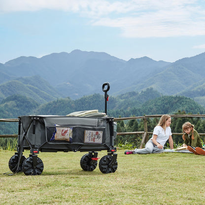 TIMBER RIDGE XXL Bollerwagen faltbar mit Bremsen und Getränkehalter