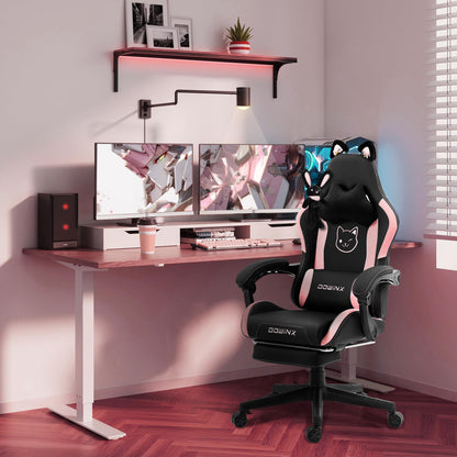 Dowinx Gaming Stuhl Süsse Katze Edition - Ergonomisch Schwarz