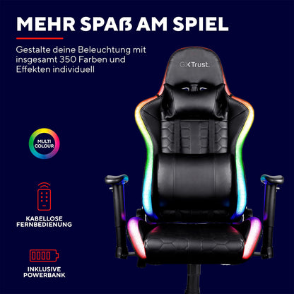 Trust Gaming GXT 716 Rizza Gaming Stuhl RGB LED Schwarz