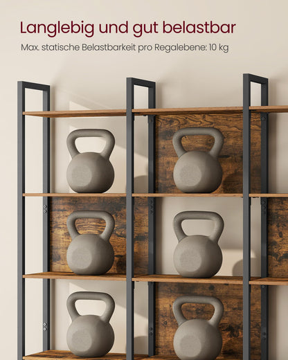 VASAGLE Bücherregal LLS151K01 – 6 Ebenen, Vintagebraun-Schwarz