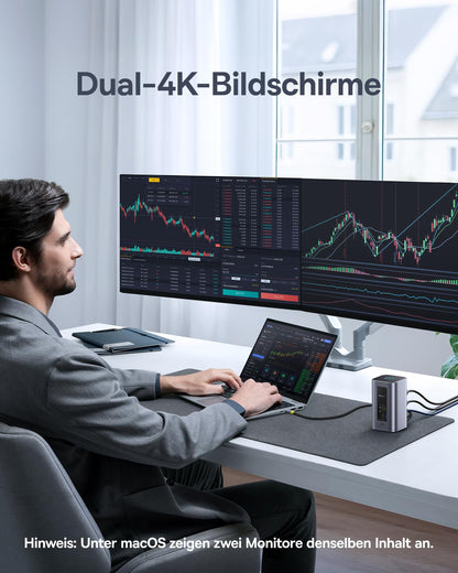 Baseus Nomos Air 12-in-1 Dockingstation USB-C - Dual 4K HDMI