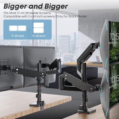 PUTORSEN Gasfeder Dual Monitor Tischhalterung - 17-49 Zoll