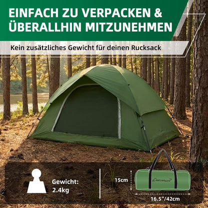 Clostnature Kuppelzelt für 2 Personen, wasserdichtes Campingzelt