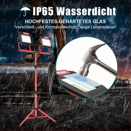 HYCHIKA LED Baustrahler mit Stativ 2x60W 2x7000lm