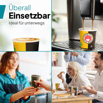 Commerline Kaffeebecher to go 200 ml, Pappbecher Einweg, 1000 Stück