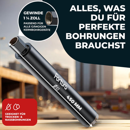 Fortura Diamantbohrkrone Ø63x400mm Kernbohrer für Beton, 1¼ Zoll