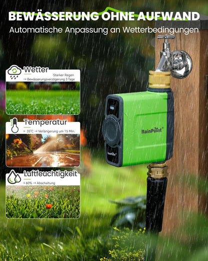 RAINPOINT WLAN Bewässerungscomputer mit Messing-Anschlüssen