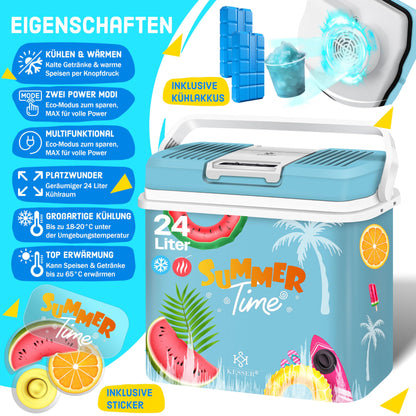KESSER 24 Liter Elektro-Kühlbox – Kühlen/Wärmen 12V/230V