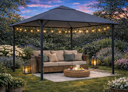 QUICK STAR Ersatzdach für Gartenpavillon 3x3 m, Grau RAL 7012