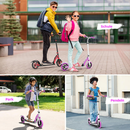 TONBUX Cityroller für Kinder & Erwachsene, Klappbar, Doppelfederung - Lila