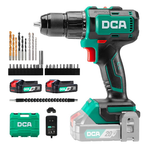 DCA Akku-Schlagbohrschrauber ADJZ2055i, 20V, 55 Nm, 13 mm Bohrfutter mit Transportkoffer
