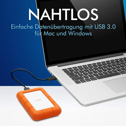 LaCie Rugged Mini 2TB Externe Festplatte USB-C Rescue Service