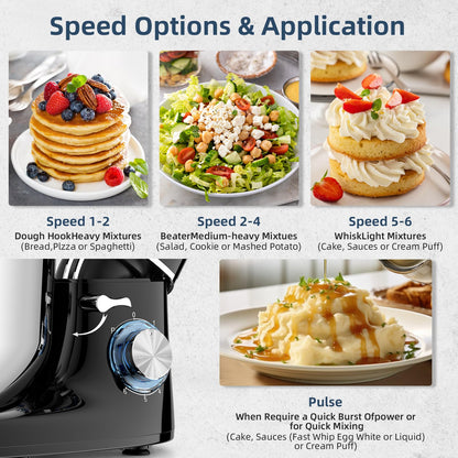 CHeflee Küchenmaschine Knetmaschine 6.2L 2000W Edelstahl