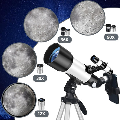 Misilmp Astronomie Refraktor Teleskop 70/400mm – Weiss