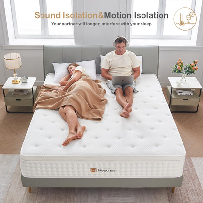 Hiepunos Memory-Foam-Taschenfederkern Matratze - Mittelfest 120x190cm