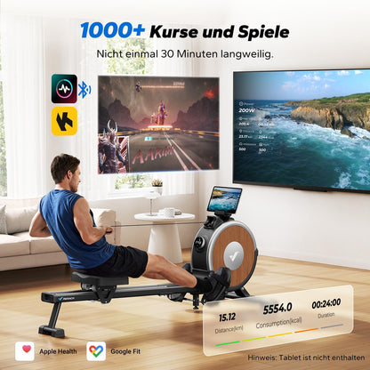 MERACH Rudergerät Selbstversorgend – App & Auto-Widerstand