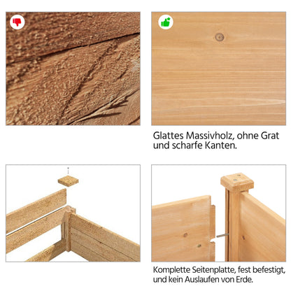 Yaheetech Hochbeet aus FSC-Tannenholz, hellbraun, 120,5 x 59 x 76 cm