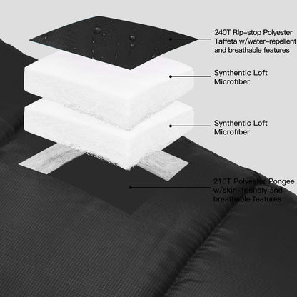 Bessport Mumienschlafsack 3-4 Jahreszeiten Winter - 0°C