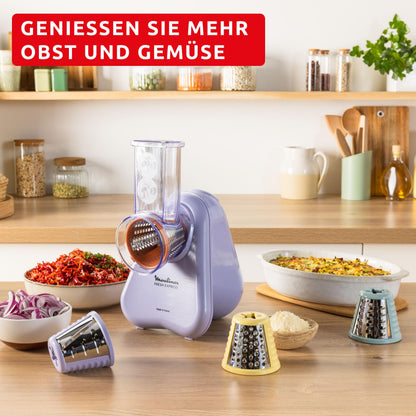 Moulinex Fresh Express DK8546E0 Elektrische Gemüsereibe 4-in-1 Lila