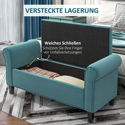 HOMCOM Polsterbank mit Stauraum als Sitzbank – Grün
