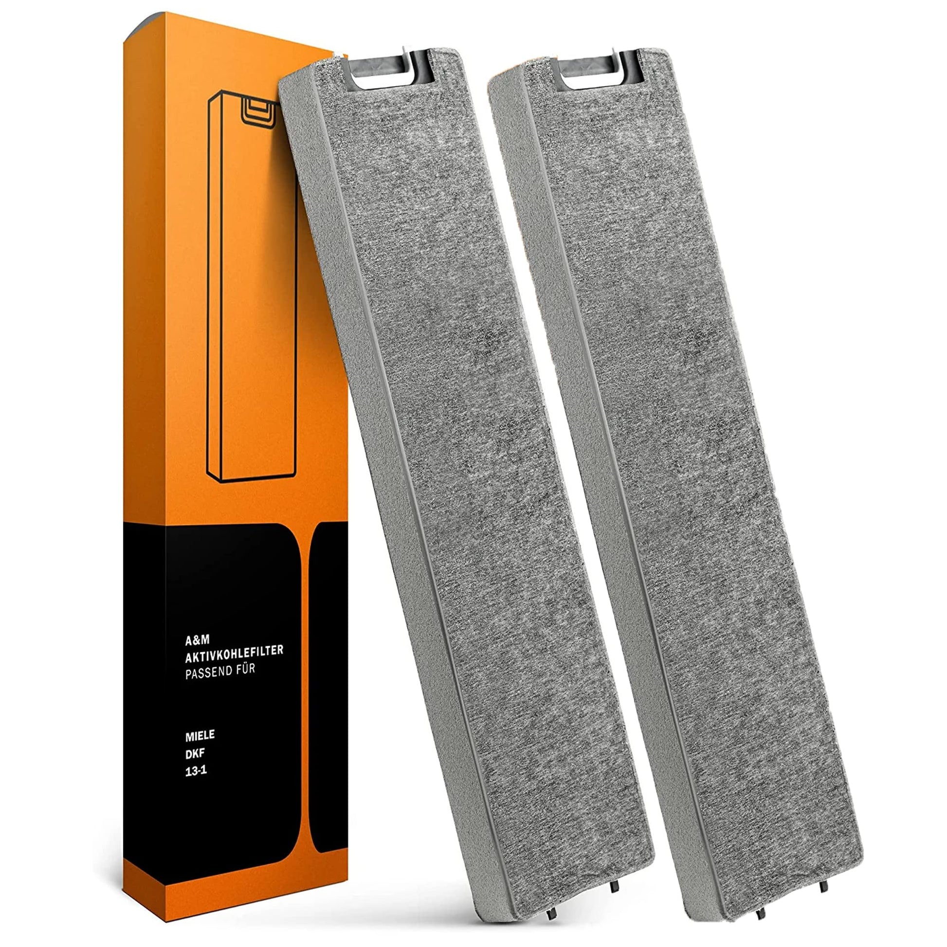 A&M® Aktivkohlefilter Miele DKF 13-1 / 6485741 Dunstabzug – 2er Pack. Rechteckig, schwarz. Filtert Gerüche für Miele Dunstabzugshauben (Umluft).