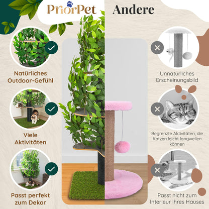 Kratzbaum Natur Patentierter Cat Tree – Gross, Blätter austauschbar