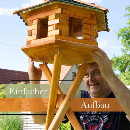 Deko-Shop-Hannusch Vogelhaus Futtersilo - XXL mit Ständer, Rot