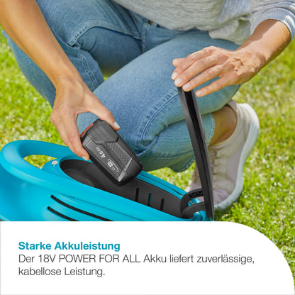 Gardena EasyMax 30/18V Akku-Rasenmäher Set mit Power for All-Akku