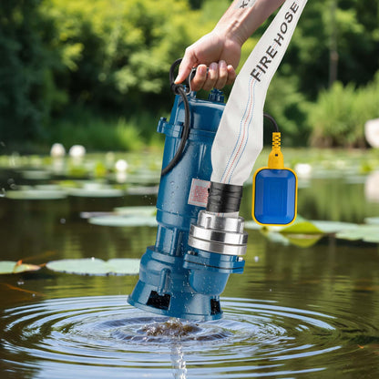 Wiltec Schmutzwasserpumpe 1500W Schwimmerschalter mit 20m Schlauch