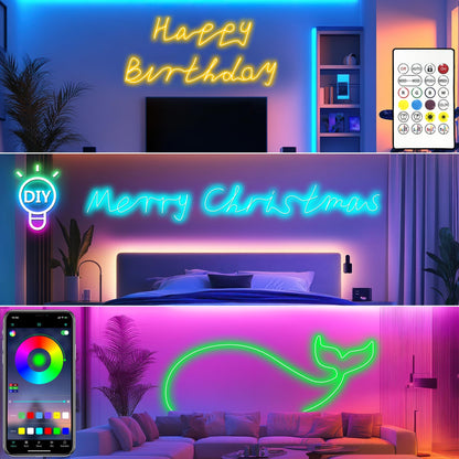 Cozylady RGB Neon LED Streifen 15 m, wasserdicht, mit App-Steuerung