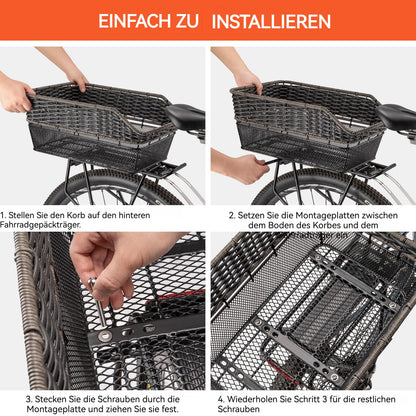 PINNAMAX Velokorb hinten, 25 L, wetterfest, Tragkraft bis 20 kg