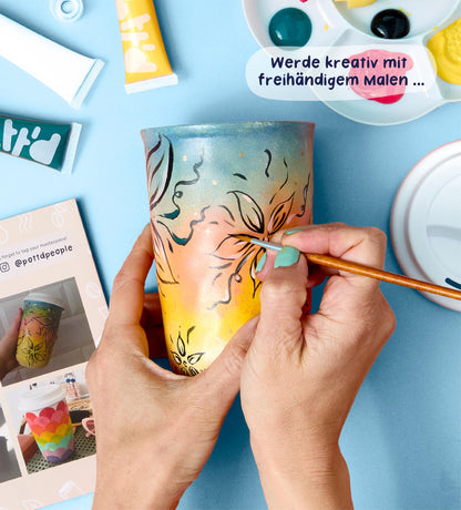 Pott'd Paintables DIY Keramik-Bemalen-Set mit 2 Reisebechern