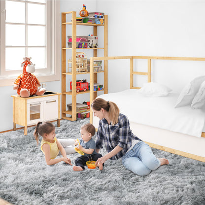 JOJOSEE Hochflor Teppich Wohnzimmer - 200x300 cm Hellgrau