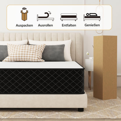 PurrJoys Taschenfederkernmatratze 160x200 cm H3/H4 mit Memory Foam