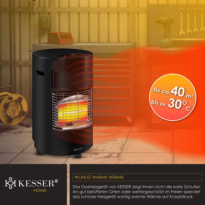 KESSER Gasheizstrahler 4200W Keramik Infrarot - Schwarz