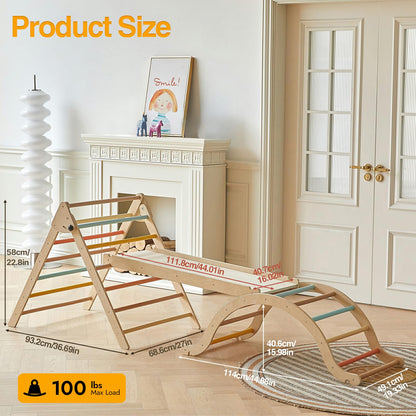 Giant bean 5-in-1 Montessori Kletterdreieck Kletterbogen Rutsche - Bunt